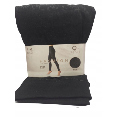 LEGGINSY TERMOAKTYWNE DLA PAŃ CIEPŁE ROZCIĄGLIWE Z MODNYM WZOREM ROZMIAR XL