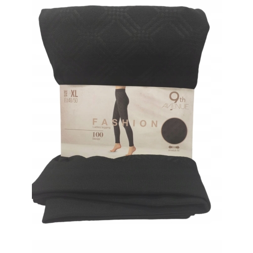 LEGGINSY TERMOAKTYWNE DLA PAŃ CIEPŁE ROZCIĄGLIWE Z MODNYM WZOREM ROZMIAR XL