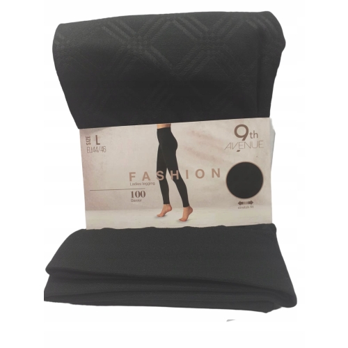 LEGGINSY TERMOAKTYWNE DLA PAŃ CIEPŁE ROZCIĄGLIWE Z MODNYM WZOREM ROZMIAR L