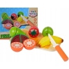 ZESTAW DREWNIANE OWOCE FRUIT DO KROJENIA NA RZEPY Mini Matters Zabawki 8 el