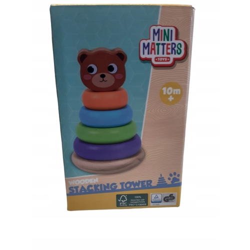 PIRAMIDKA WIEŻA UKŁADANKA EDUKACYJNA SORTER KLOCKI MINI MATTERS ZESTAW 6 EL