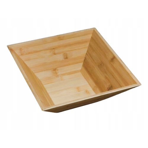 BAMBUSOWY POJEMNIK MISA KWADRAT NA OWOCE SŁODYCZE PRZYSTAWKI DUŻA 28cm 11cm