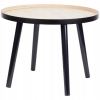 STOLIK KAWOWY DO SALONU 50x50x38 cm BEŻ CZERŃ Z DREWNA GLAMOUR LOFTOWY 7234
