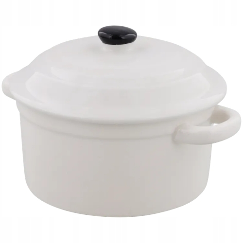 Naczynie żaroodporne okrągłe do zapiekania białe excellent houseware 0,2 l