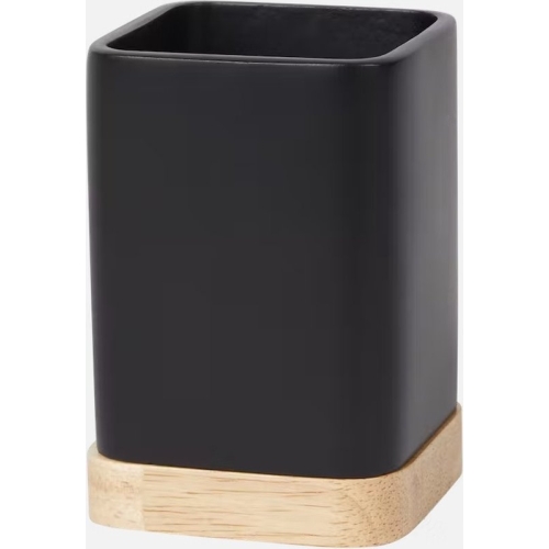 Kubek na szczoteczkę do zębów naturalne drewno bambusowe elegancki 12 x 8