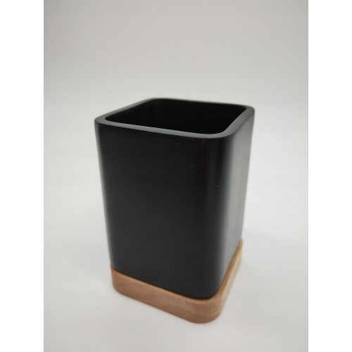 Kubek na szczoteczkę do zębów naturalne drewno bambusowe elegancki 12 x 8