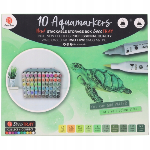 MARKERY AKWARELOWE WODNE 30 SZTUK PROFESJONALNE DWUSTRONNE ORGANIZER 03-134