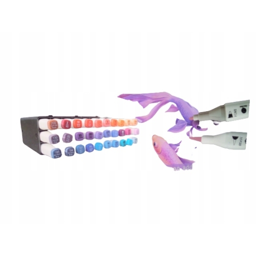 MARKERY AKWARELOWE WODNE 30 SZTUK PROFESJONALNE DWUSTRONNE ORGANIZER 03-134