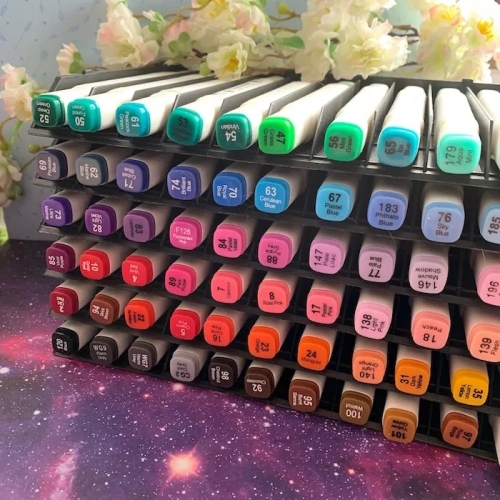 MARKERY AKWARELOWE WODNE 30 SZTUK PROFESJONALNE DWUSTRONNE ORGANIZER 03-134