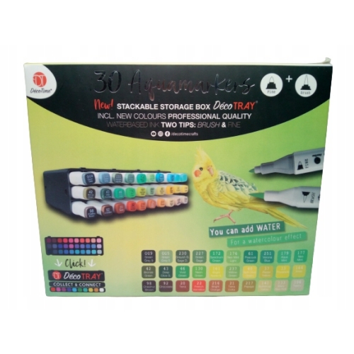 MARKERY AKWARELOWE WODNE 30 SZTUK PROFESJONALNE DWUSTRONNE ORGANIZER 03-134