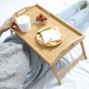 Taca Bambusowa na łóżko ze składanymi nogami śniadaniowa dekoracyjna 48 cm