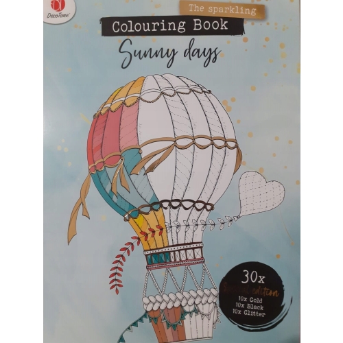 EKSKLUZYWNA KOLOROWANKA ANTYSTRESOWA POŁYSKUJĄCA 30 STRON SUNNY DAYS BLUE