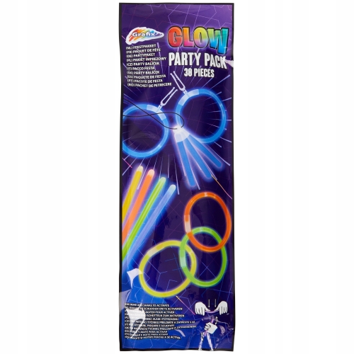 ZESTAW IMPREZOWY GLOW BRANSOLETKI FLUORESCENCYJNE ŚWIECĄCE MIX Z ZAPINKAMI