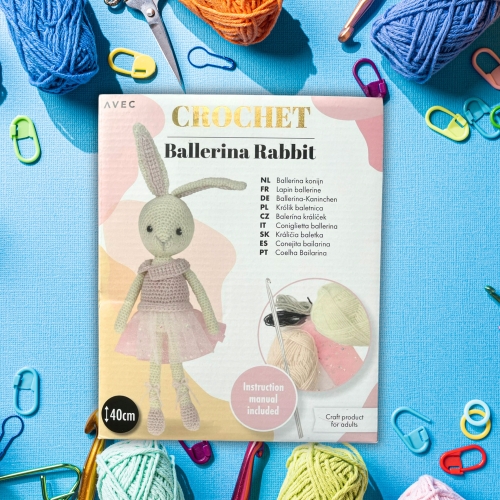 ZESTAW DO SZYDEŁKOWANIA Z WŁÓCZKI BALERINA RABBIT RĘKODZIEŁO ZRÓB TO SAM