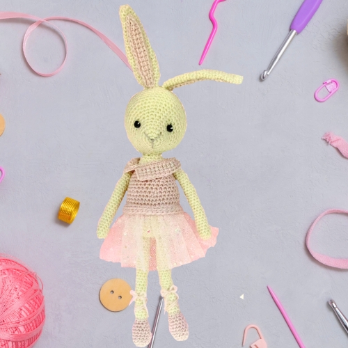 ZESTAW DO SZYDEŁKOWANIA Z WŁÓCZKI BALERINA RABBIT RĘKODZIEŁO ZRÓB TO SAM
