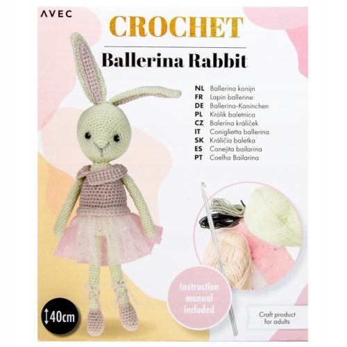 ZESTAW DO SZYDEŁKOWANIA Z WŁÓCZKI BALERINA RABBIT RĘKODZIEŁO ZRÓB TO SAM