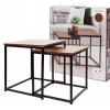 Stolik kawowy Loft kwadratowy 37,5 x 37,5 x 40cm dąb ciemny zestaw 2 sztuki