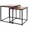 Stolik kawowy Loft kwadratowy 37,5 x 37,5 x 40cm dąb ciemny zestaw 2 sztuki