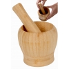 Moździerz wykonany z bambusowego solidnego drewna z tłuczkiem 9 cm Mocny