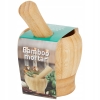 Moździerz wykonany z bambusowego solidnego drewna z tłuczkiem 9 cm Mocny