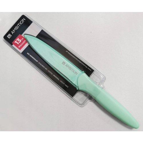NÓŻ AMBITION 24 CM OSTRZE 13 CM Z POWŁOKA NIEPRZYWIERAJĄCĄ ZESTAW POKROWIEC