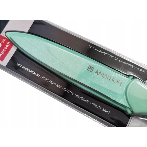 NÓŻ AMBITION 24 CM OSTRZE 13 CM Z POWŁOKA NIEPRZYWIERAJĄCĄ ZESTAW POKROWIEC