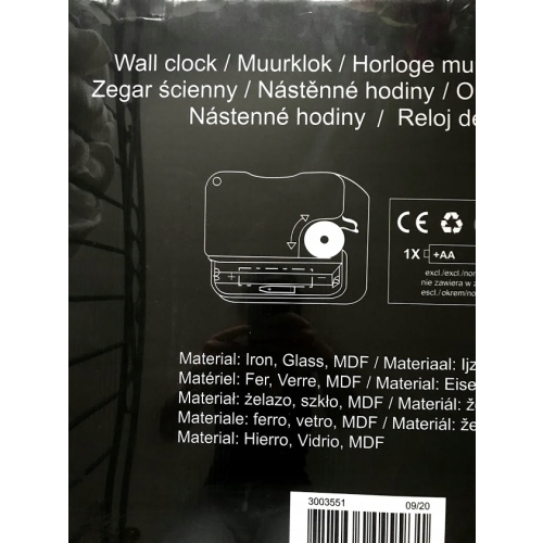 Zegar ścienny z widocznym mechanizmem cyfry rzymskie na baterie średnica 55