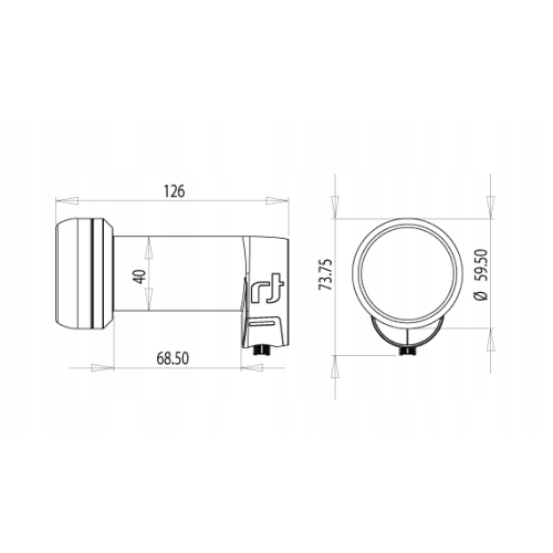 Konwerter single 1 wyjście SAT firma INVERTO BLACK ULTRA 40mm IDLB-SINL40