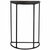 STOLIK METALOWY PRZYŚCIENNY CZARNY BLAT OZDOBNY na kwiaty wazon 38x24x58 cm