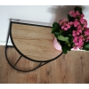 STOLIK METALOWY PRZYŚCIENNY CZARNY BLAT OZDOBNY na kwiaty wazon 38x24x58 cm
