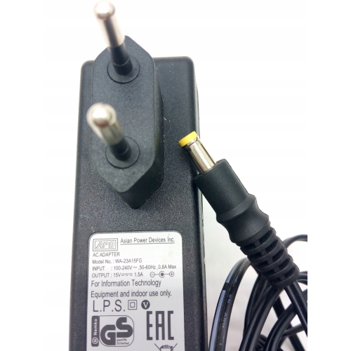 ZASILACZ VECTRA model WA-23A15FG UNIWERSALNY 15V 1,5A ASIAN POWER JAKOŚĆ