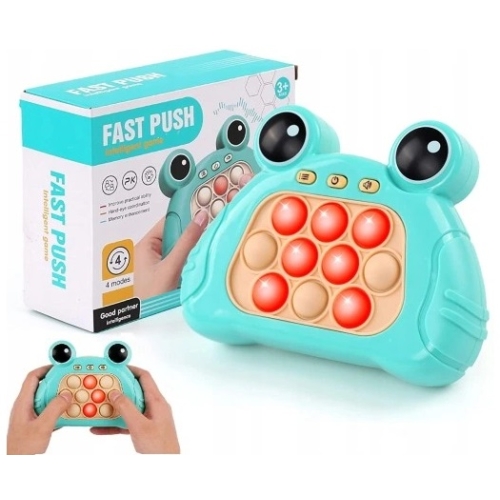 GRA POP IT SENSORYCZNA FAST PUSH Antystresowa Zręcznościowa NIEBIESKA ŻABA