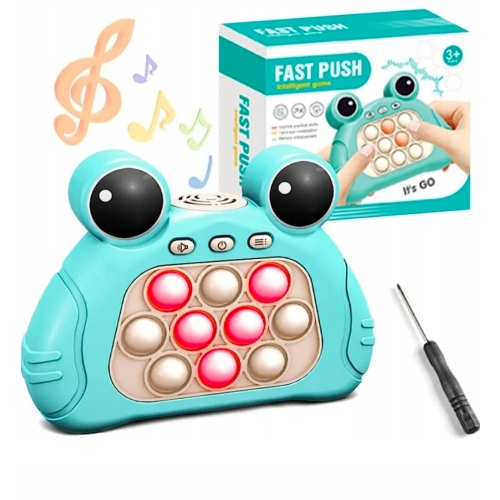 GRA POP IT SENSORYCZNA FAST PUSH Antystresowa Zręcznościowa NIEBIESKA ŻABA