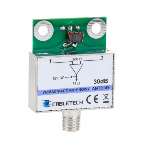 WZMACNIACZ ANTENOWY płytka TV DVB-T Cabletech 30dB 12V DC ANT0149