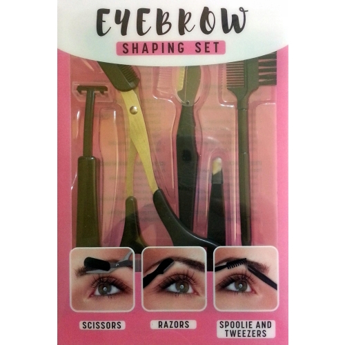 Zestaw do regulacji stylizacji pielęgnacji kształtu brwi 5w1 Eyebrow różowy