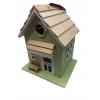 DREWNIANY DOMEK BUDKA DLA PTAKÓWZ OTWOREM DEKORACJA DO OGRODU TARASU GREEN
