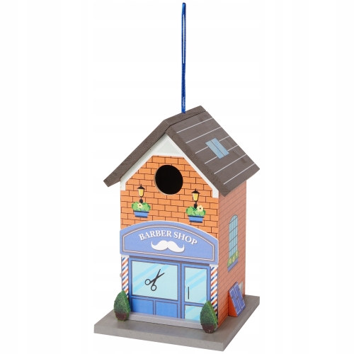 DREWNIANY DOMEK BUDKA DLA PTAKÓWZ OTWOREM DEKORACJA DO OGRODU TARASU GREEN