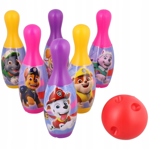 PSI PATROL SUPER KRĘGLE DLA DZIECI + KULA 6 KRĘGLI NICKELODEON FIOLETOWE 21