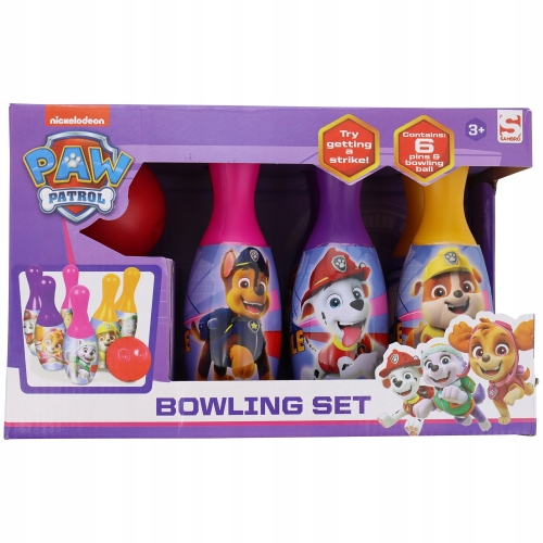 PSI PATROL SUPER KRĘGLE DLA DZIECI + KULA 6 KRĘGLI NICKELODEON FIOLETOWE 21