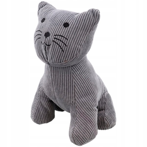 OGRANICZNIK DO DRZWI STOPER ODBOJNIK MASKOTKA SZARY KOTEK SZTRUKS 23 CM