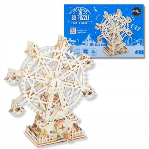Drewniane puzzle Ferris Wheel MECHANICAL 3D Diabelski Młyn Zrób To Sam DIY
