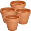 Zestaw doniczek z terakoty do siewu i uprawy roślin 4 szt x 12cm NATURALNE