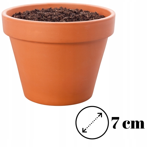 Zestaw doniczek z terakoty do siewu i uprawy roślin 6 szt x 7 cm NATURALNE