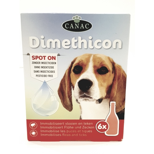Krople dla PSA na Pchły i Kleszcze Dimeticon Canac 6 dawek x 1ml na skórę