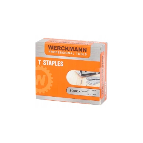 Zszywki do tackera kształt T 10mm x 1,8mm x 1,2mm 5000 sztuk Werckmann