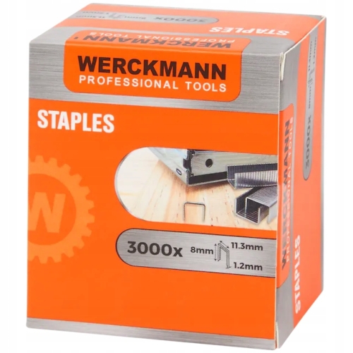 Zszywki Tapicerskie do Tackera Zszywacza 3000 Sztuk 8 mm x 11,3 mm x 1.2 mm