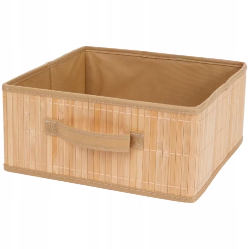 KOSZ BAMBUSOWY DO PRZECHOWYWANIA SKŁADANY PUDEŁKO POJEMNIK BOX 31x31x14 cm