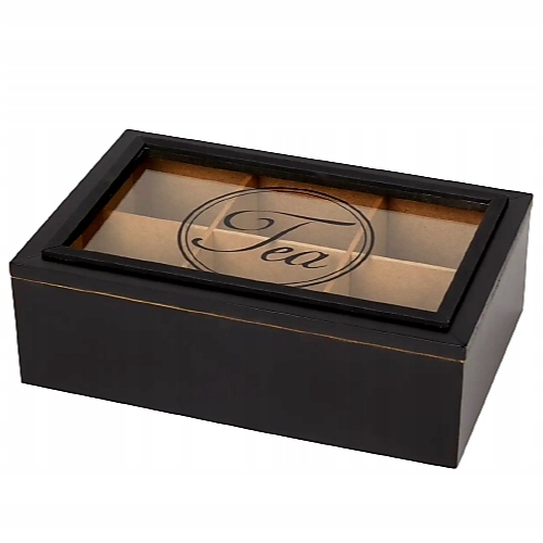 Drewniane Pudełko na Herbatę Herbaciarka Pojemnik Box Tea Collection 131