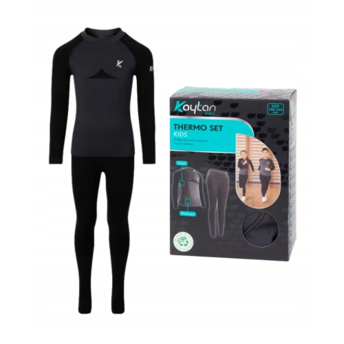 Komplet bielizna termoaktywna KAYTAN THERMO SET KIDS czarny r. 134-140