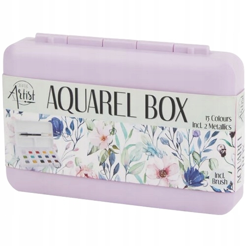 Zestaw farb akwarelowych + etui + pędzelek Creative Artist 15 kolorów